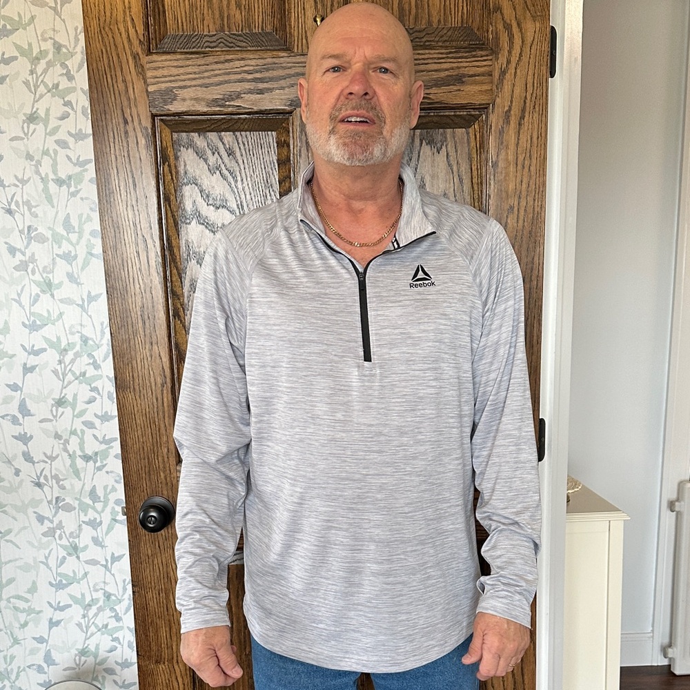 Reebok Light Gray Half-Zip Top